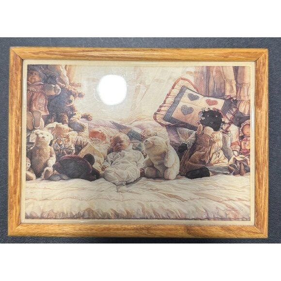 Vintage Wooden Jewelry Trinket BoxThings Worth Keeping , Steve Hanks Baby Teddy - Picture 2 of 8